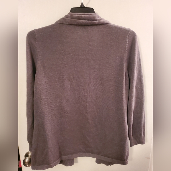 Gray Open Front Cardigan - Picture 4 of 4